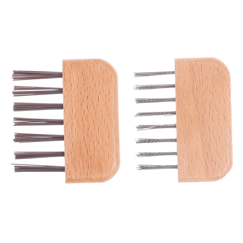 Plastic Wooden Comb Cleaner Delicate Cleaning Removable Hair Brush Comb Cleaner Tool Handle Embeded Tool Broken Hair Cleaner