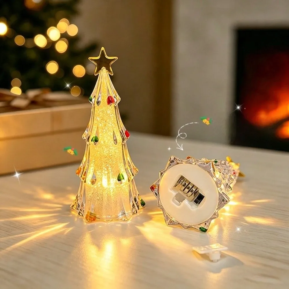Luminous Christmas Tree Lamp Transparent Atmosphere Christmas Tree Night Light LED Colorful Xms Eve Candle Lights Restaurant