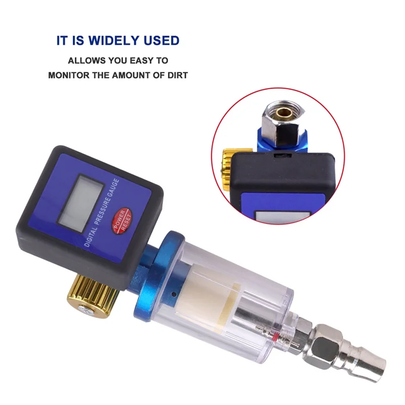 AA63 الساخن الرقمية 1/4In 145PSI منظم ضغط الهواء قياس صمام التحكم صمام تنظيم الضغط الرقمي لأداة الطلاء بالرش