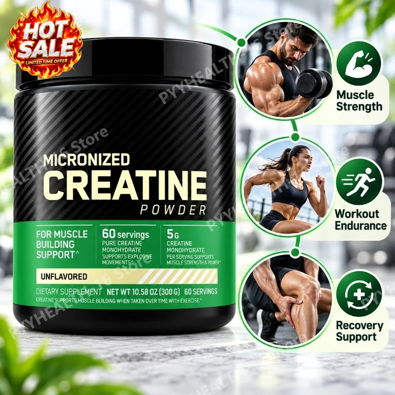 Micronized Creatine Monohydrate Powder,Support Muscle Strength & Endurance, Workout Supplement for Gym, Easy Mix, Unflavored