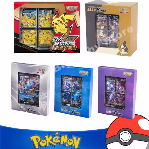 Pokemon Cards Original Trading PTCG Cartoon Quartet Coupling V-UNION Gift Box Pikachu Big Gather Moru Baker Mew-two PTCG