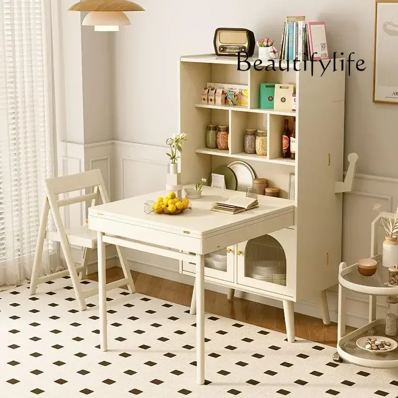 X40 Folding Dining Table Sideboard Cabinet Integrated Multifunctional Solid Wood Dining Tables And Chairs Retractable Kitchen Is