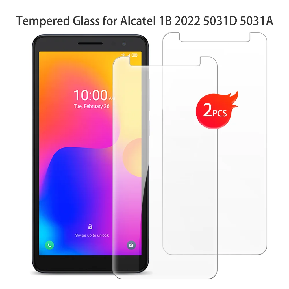 For Alcatel 1B 2022 Tempered Glass Protective ON Alcatel 1B 2022 5031D 5031A 5.5 Inch Screen Protector Smart Phone Cover Film