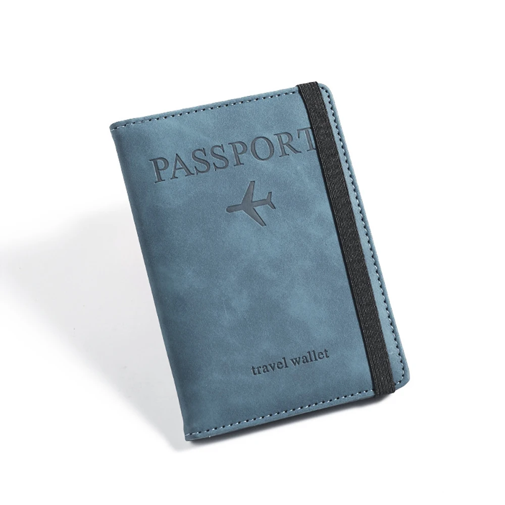 Personalisierter PU-Herren-RFID-Passhalter im 2-Style-Umschlag-Design, Flugzeugmuster Bedruckte Diebstahlsichere Passbörse, Minimalistisch – Detail 26