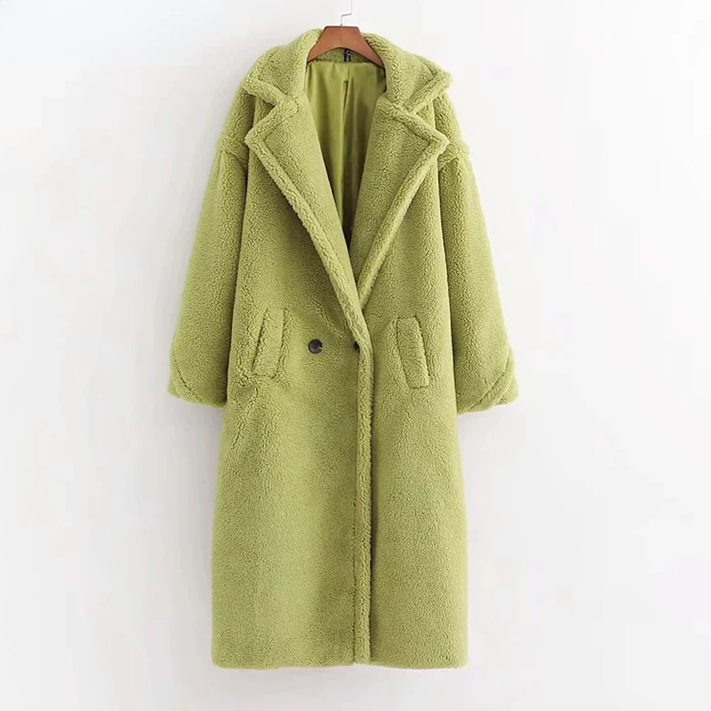 Clearance Sale !! Autumn Long Coat Women Teddy Coats Stylish Female Thick Warm Cashmere Jacket Casual Streetwear Female Clothing