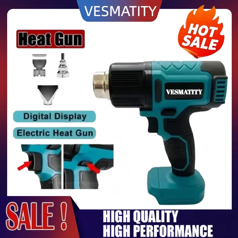 Cordless Hot Air Gun Industrial Handheld Electric Heat Gun Temperatures Adjustable Heat Gun For Makita Battery