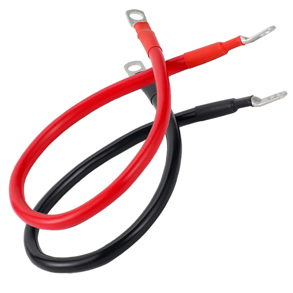 

Набор инверторных кабелей для батареи 4AWG 50 см с клеммами, многожильный медный шнур, соединительный провод для солнечной энергии с наконечниками