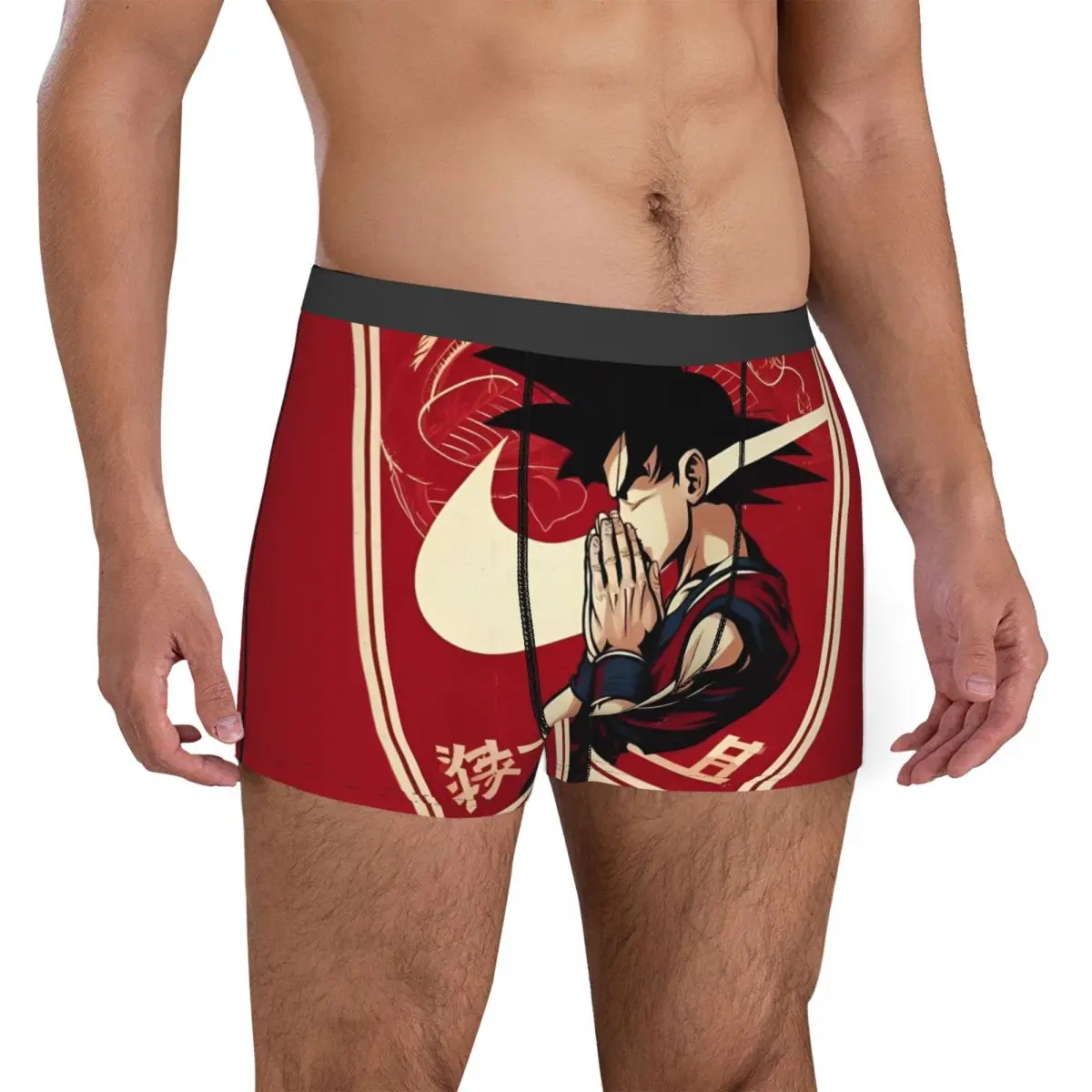 Homem dragon ball inspiro nike roupa interior sexy boxer shorts calcinha homme cuecas macias plus size