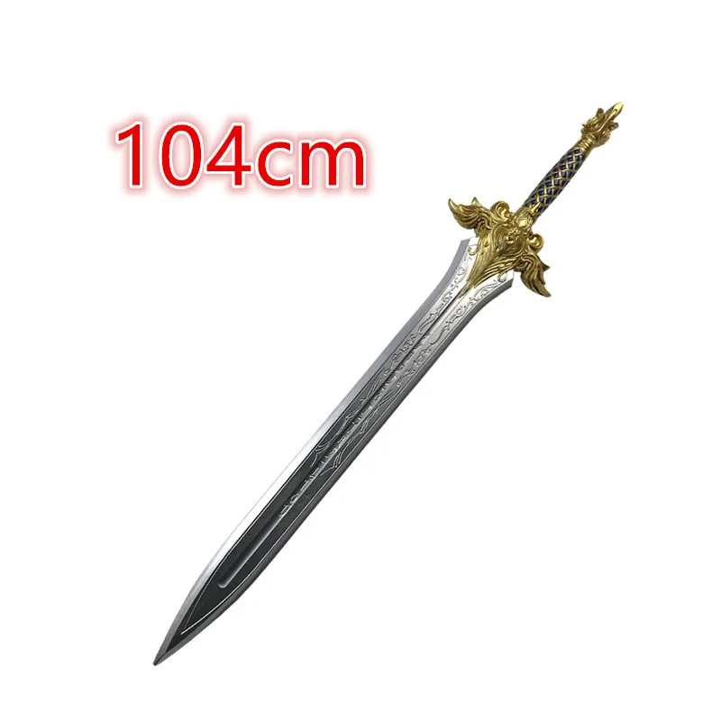 104cm grande espada cabeça de ovelhas rei espada besta ouro leão espada jogo filme arma cosplay espada de segurança do plutônio presente brinquedo