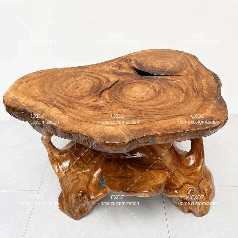 Natural Camphor Wood Root Carving Coffee Table Integral Log Tree Root Tea Table Flat Surface Solid Wood Kung Fu Tea Sea Base