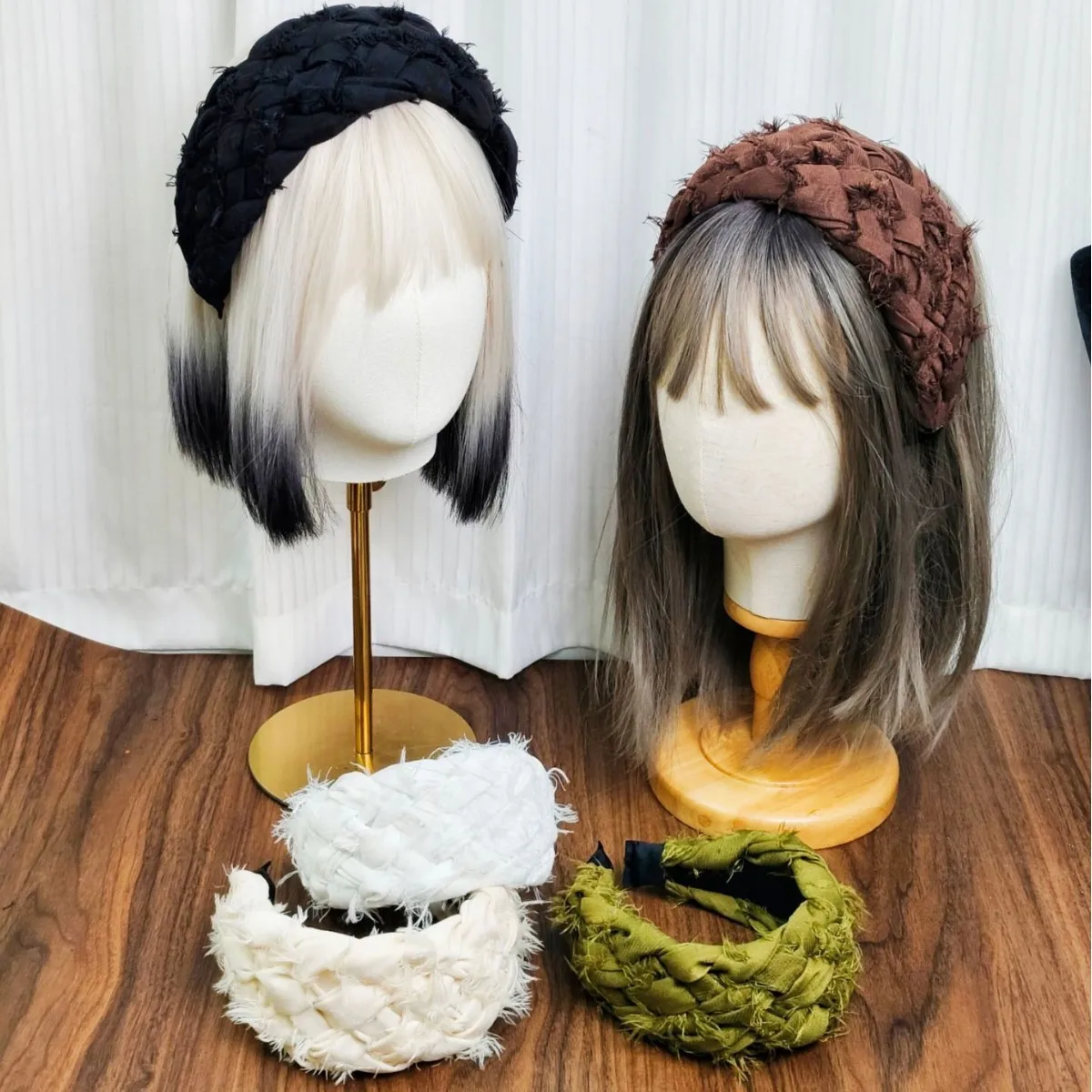 

Over Size Wide Side Hairband Handmade Braided Headband Vintage Turban Autumn Hair Accessories Wholesale