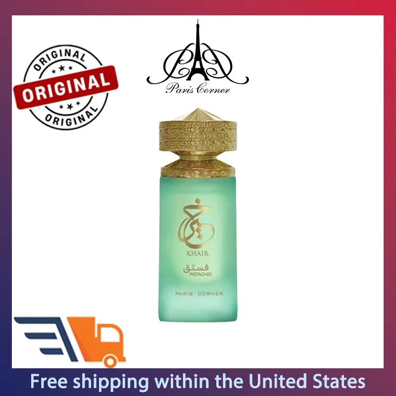 PARIS CORNER Khair Pistacho Eau de Parfum Spray 100ml Perfumes árabes originales duraderos Perfume de feromonas frutadas florales Colonia