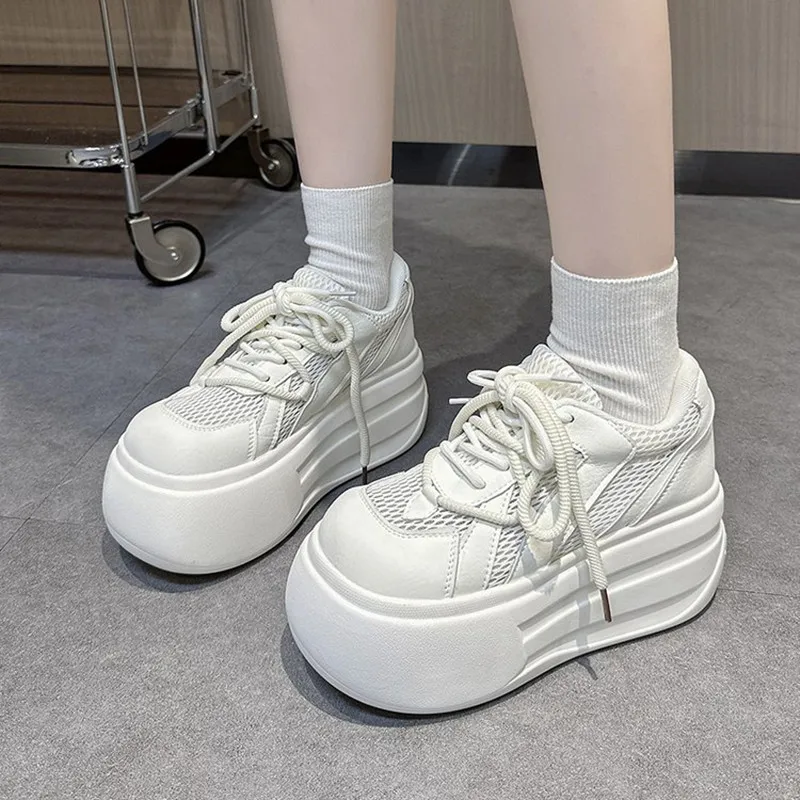 Fashion New Super Stylish Campus-style Shoes 9cm High Good-looking Simple Solid-color Versatile 2026 Breathable Casual Sneakers