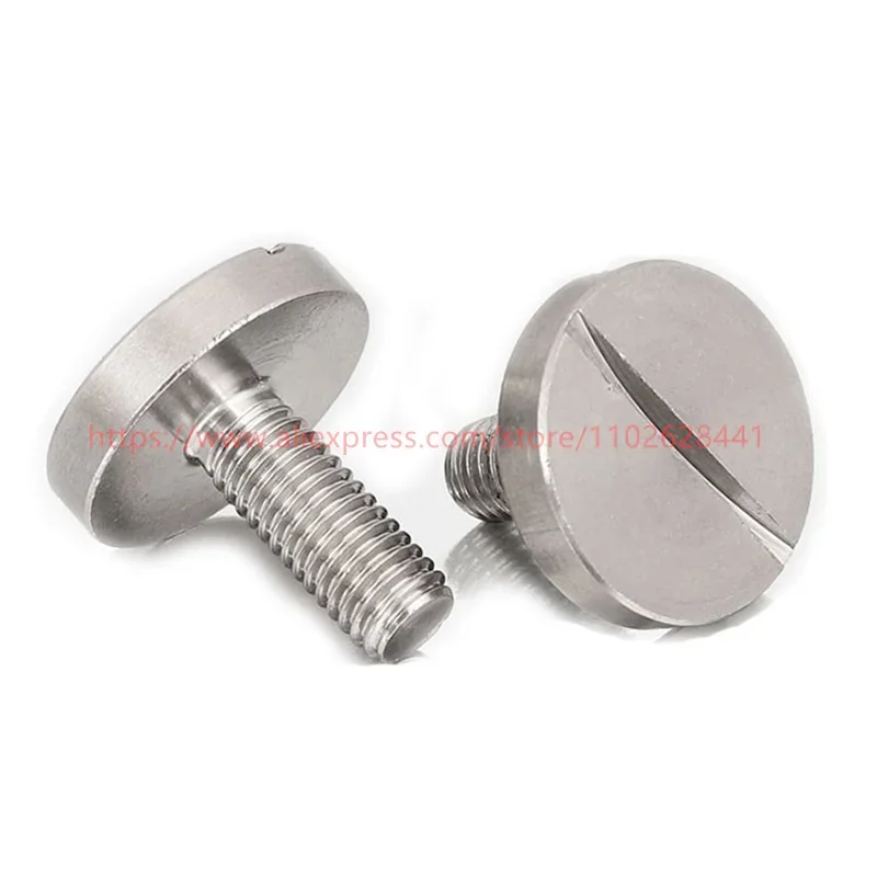 GB833 M2 M2.5 M3 M4 M5 M6 Flat Big Round Slotted Head Screw Grooving Stainless Steel 304 Advertising Board Mirror Bolt