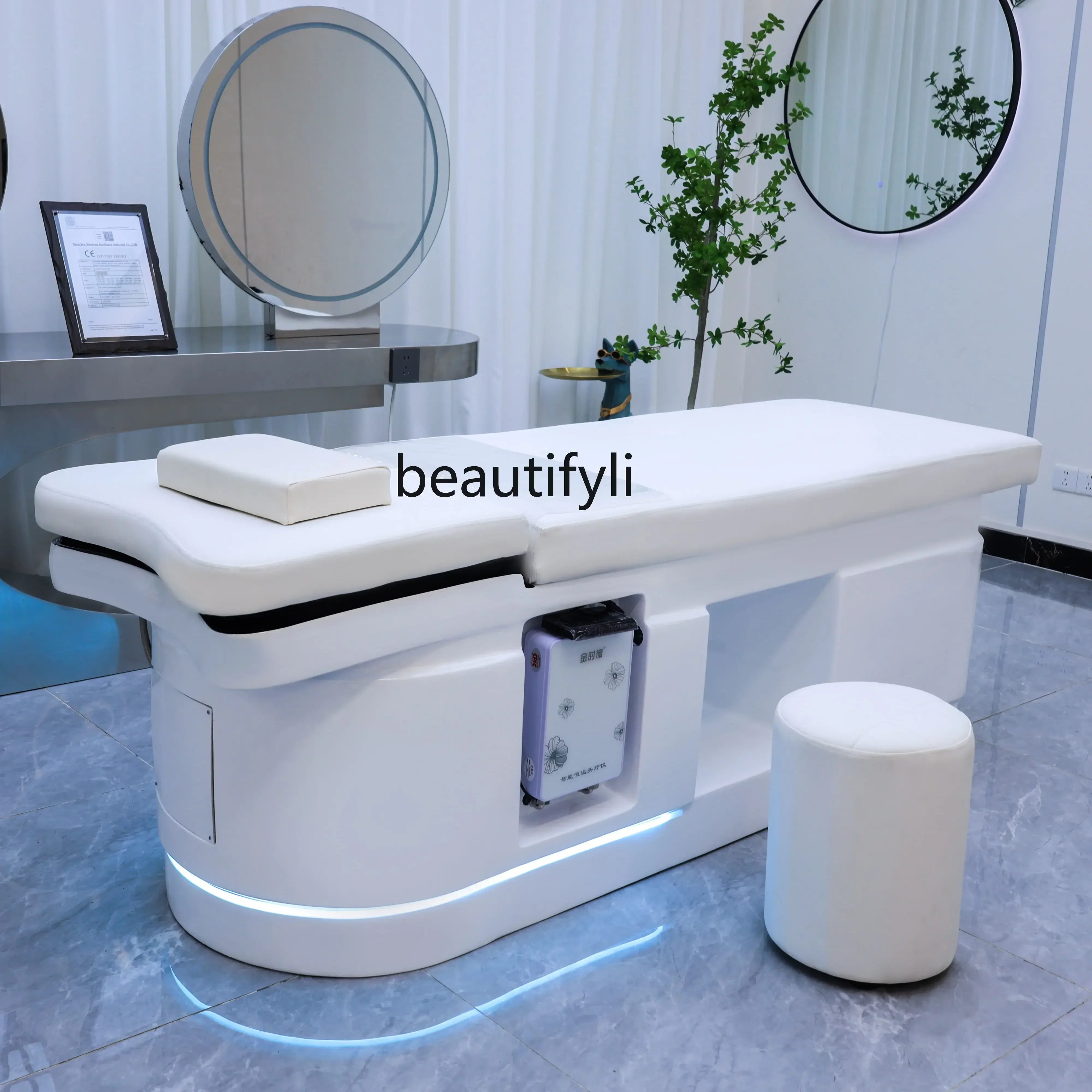 

AY7High-End Fiberglass Head Therapy Shampoo Chair Barber Shop Flat Hair Salon Thai Water Circulation Massage Couch