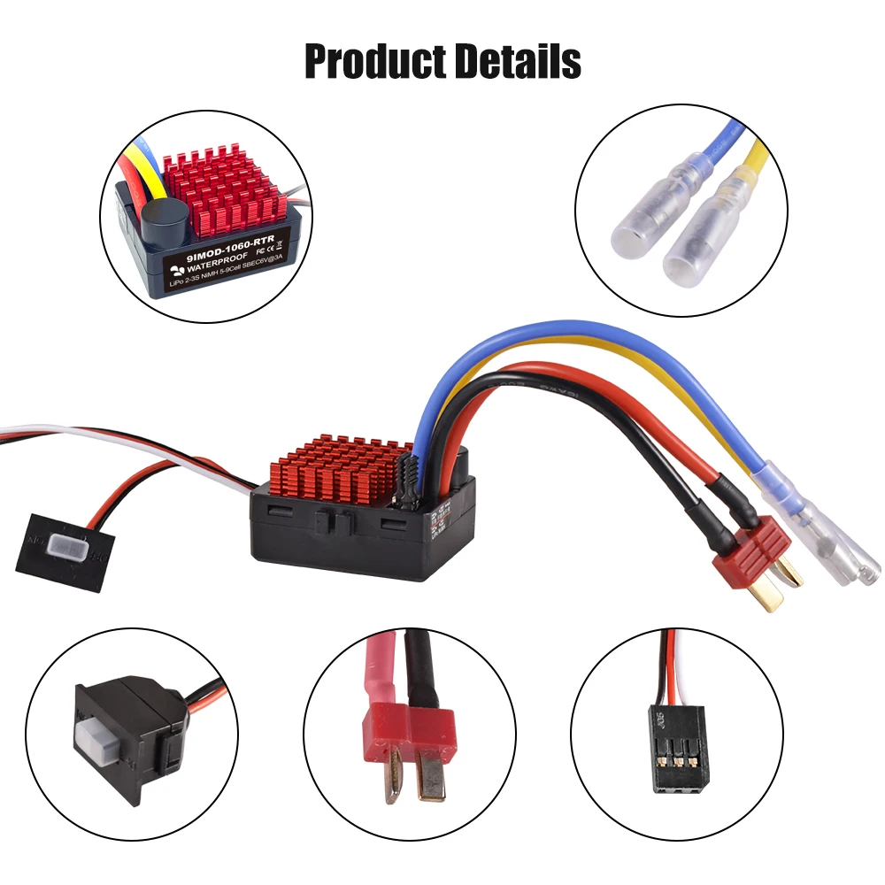 9IMOD 60A Brushed Fahrregler Fahrtenregler Speed ​​Controller ESC สำหรับ 1/10 RC รถ