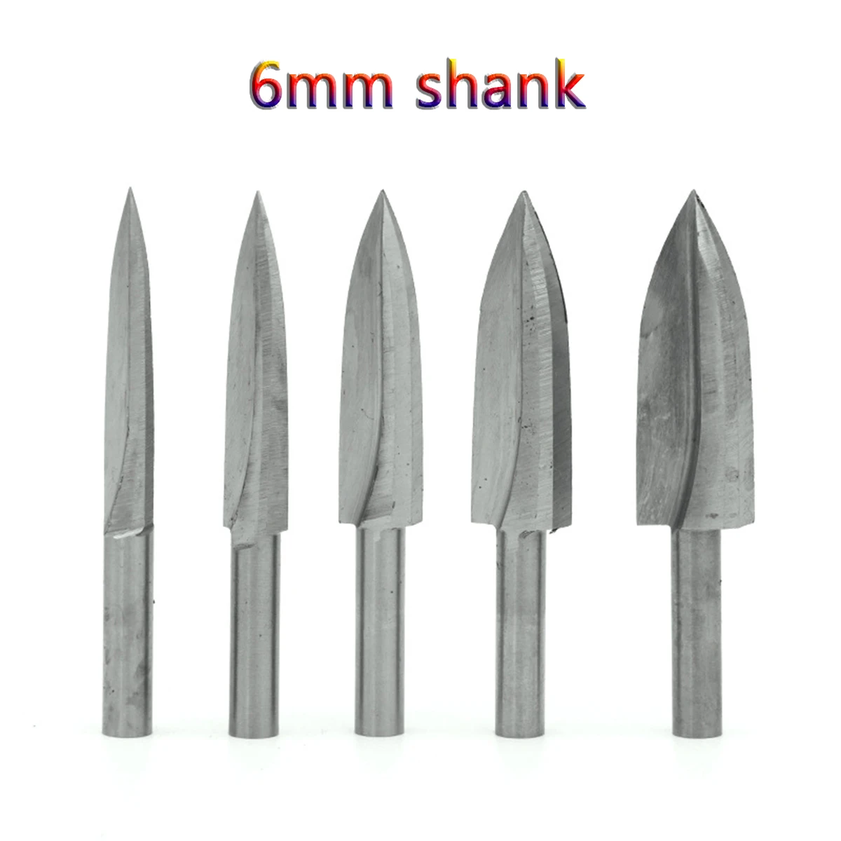 6MM Shank 2 Bladed Knife Wood Carving White Steel Line Drawing Tool Cutter Graver Engraving Milling Grinding Head Blade 6mm-14mm