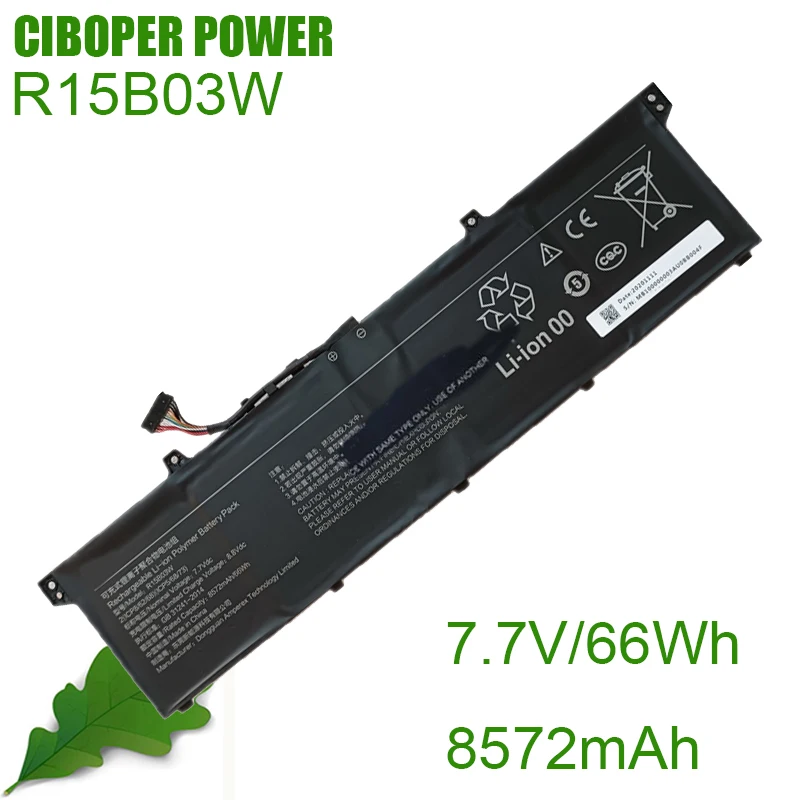 CP Echtem Laptop Batterie R15B03W 7,7 V/66Wh 5872mAh Für Pro 15 OLED Notebook R15B03W