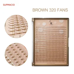 Extensiones de pestañas prefabricadas marrones SupMacio suaves 6D 5D 4D 3D 9-16 extensiones de pestañas de volumen marrón mixto ramo de fans prefabricados