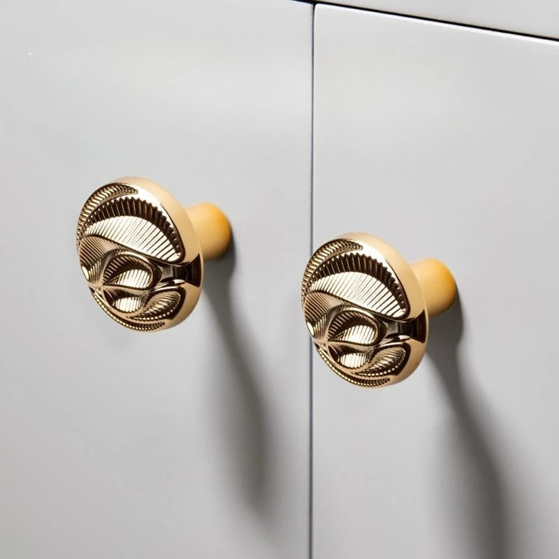 ABS New Chinese Cabinet Pulls Blade Texture Design Plastic Drawer Knobs Wardrobe Cabinet Handle
