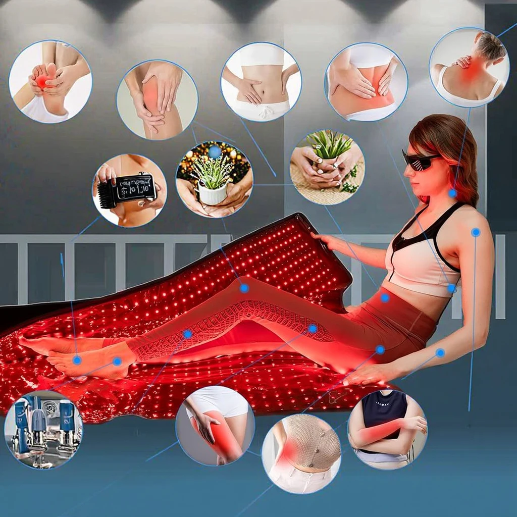 

Portable Hand Held Red Infrared Light Therapy Device 660nm/850nm LED Indicator 3600 LEDs 10-60min Timer Whole Body Pain Relief