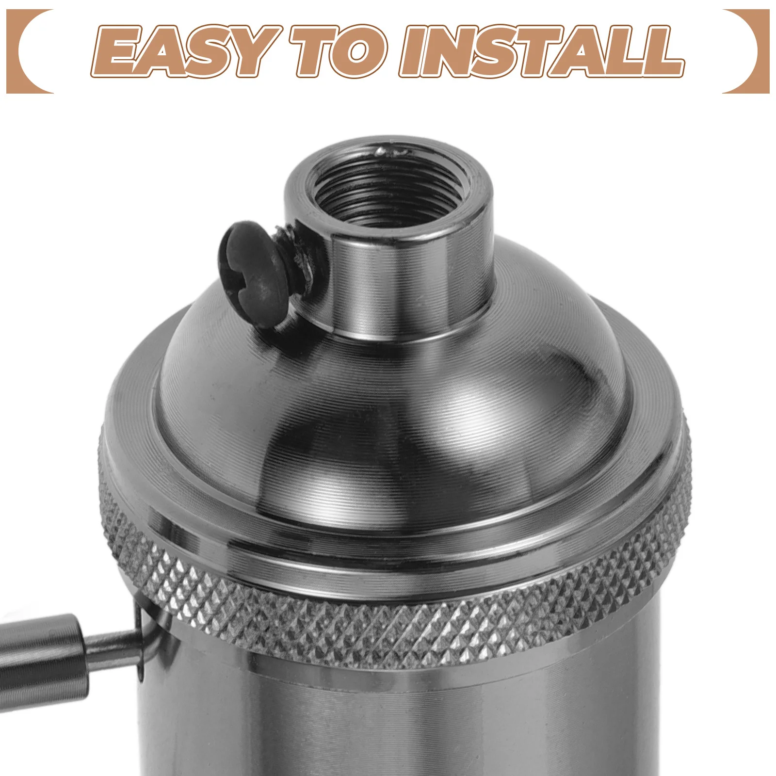 

Vintage Lamp Socket Metal Bulb Holder Knob Easy Install for DIY Pendant Light Floor Lamp Socket with Vintage Style