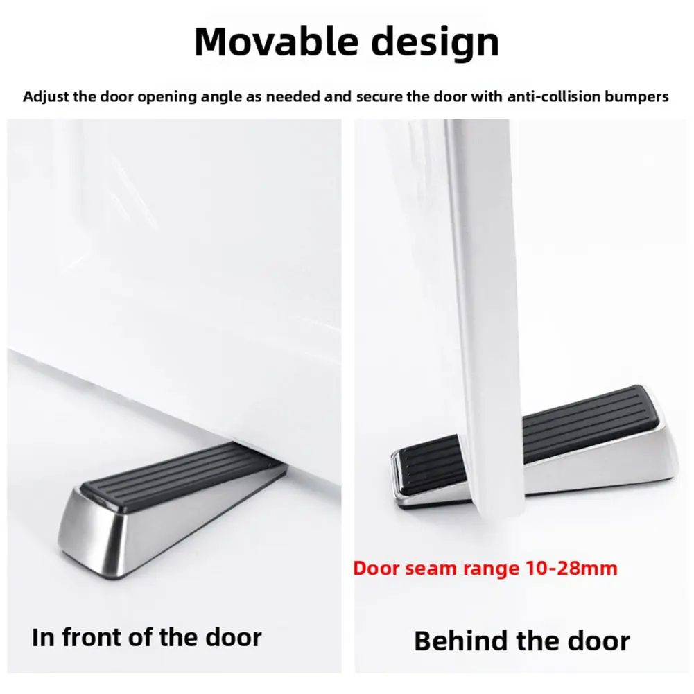 Zinc Alloy Door Stopper Windproof Anti Slip Gaps Buffer Door Plug Combined Receiver Safety Anti-Collision Door Stopper
