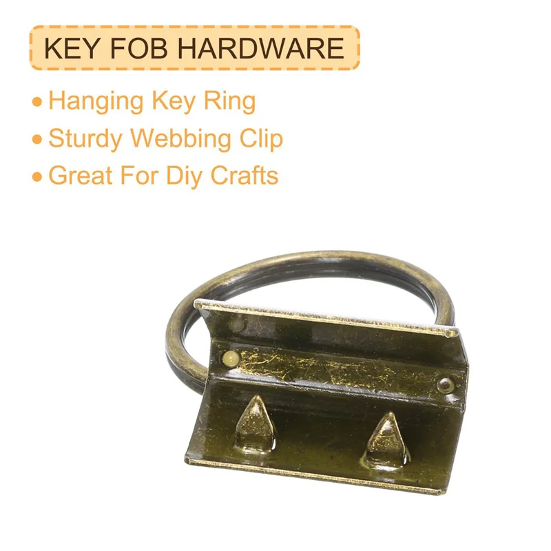 

AONEQ-40PCS Key Fob Hardware With Keychain Rings For Bag Webbing,Bronze