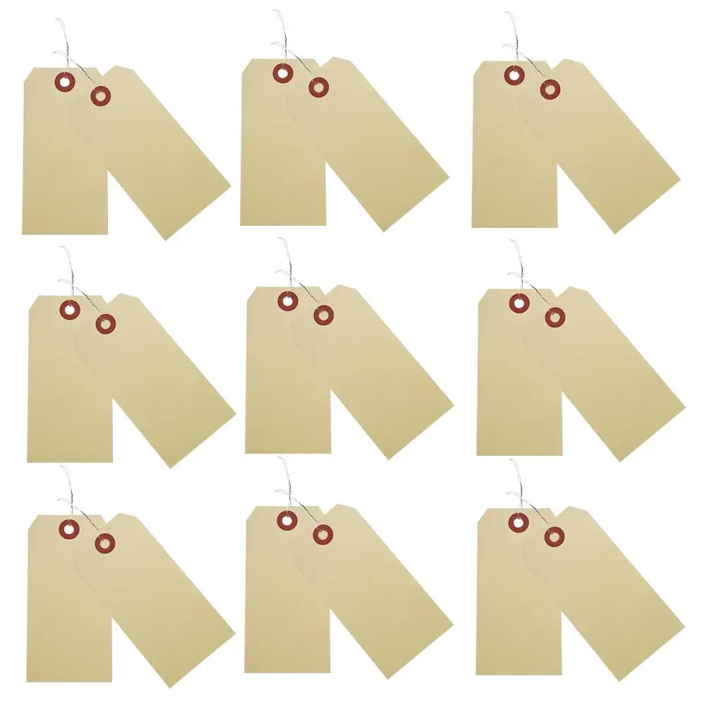 100 pcs Manila Wire Tags With Eyelets Price Tag Labels Sturdy Shipping Packaging Cargo Wired Tags For Folder Labels Manila Tags