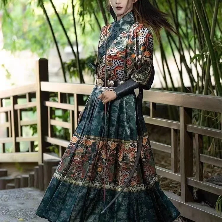 Classic Royal Guards Men Women Hanfu Ming Dynasty Kylin Python Robe Traditional Assassin Stage Show Crowley Cosplay Costume