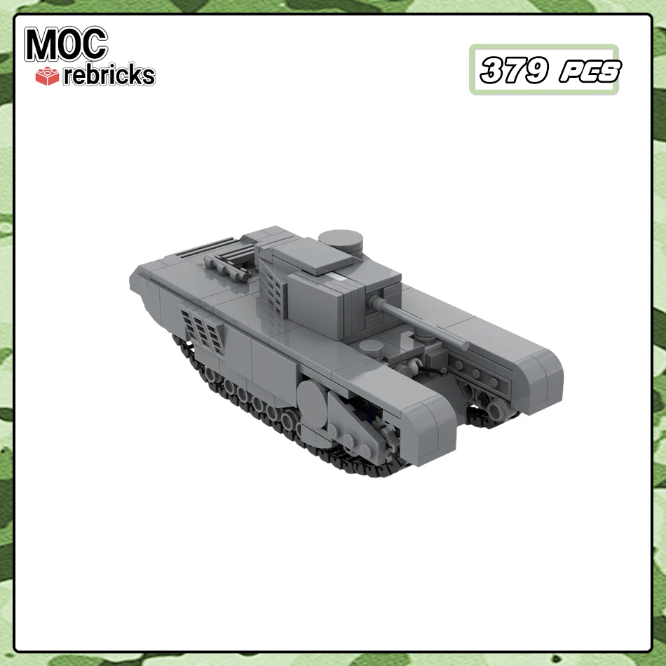 

MOC 1/42 Mk VII Heavy Tank Building Blocks Military Retro Infantry Army Soldier Tracked Armor Carrier Bricks Toys for Adult