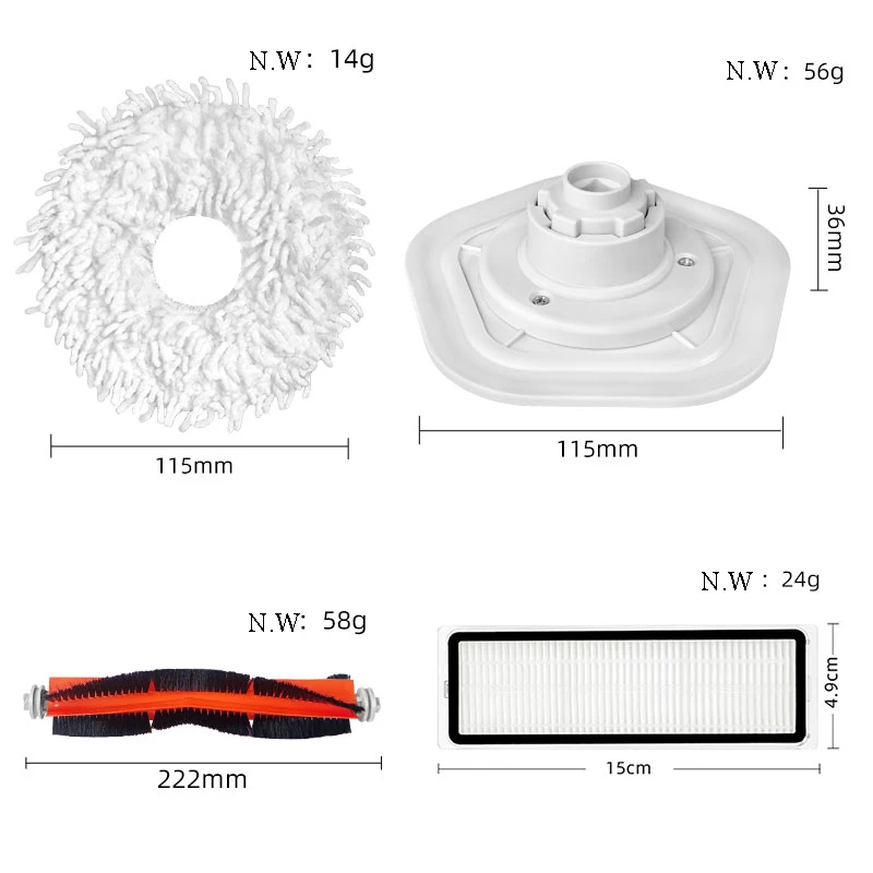 For XiaoMi Dreame Bot W10 / W10 Pro Self-Cleaning Robot Vacuum Mop Main / Side Brush HEPA Filter Mop Pad Vacuum Cleaner Part