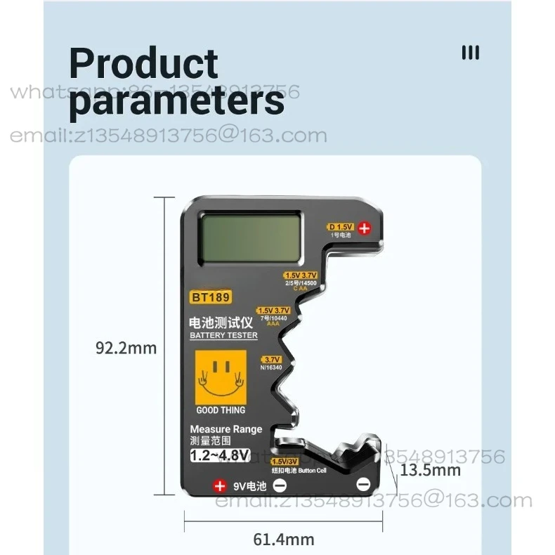 

BT189 9 Volt Universal Button Battery Tester, Household