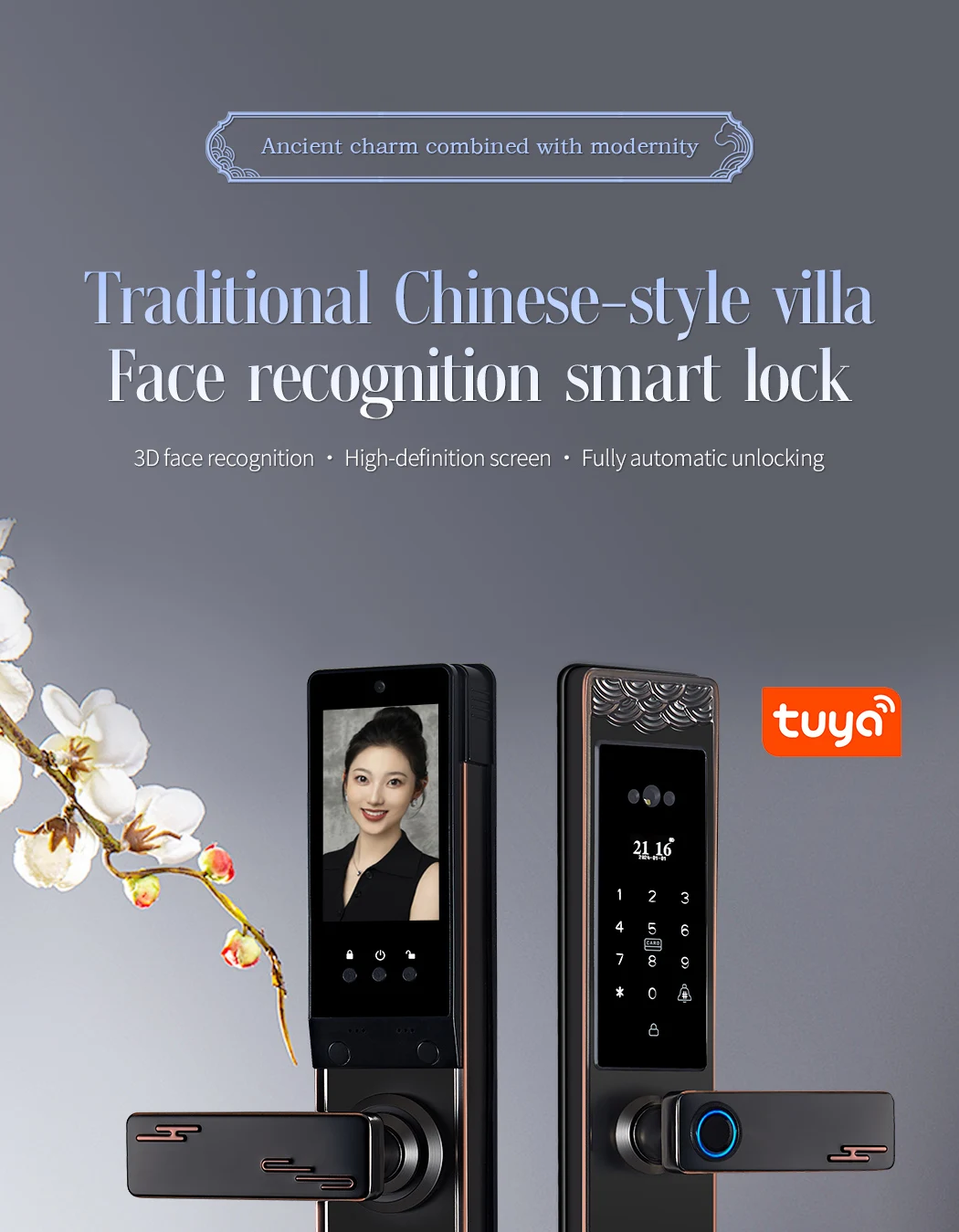 

Умный водонепроницаемый дверной замок Tuya с функцией распознавания отпечатков пальцев, цифровой электронный замок с камерой для деревянных дверей и ворот вилл