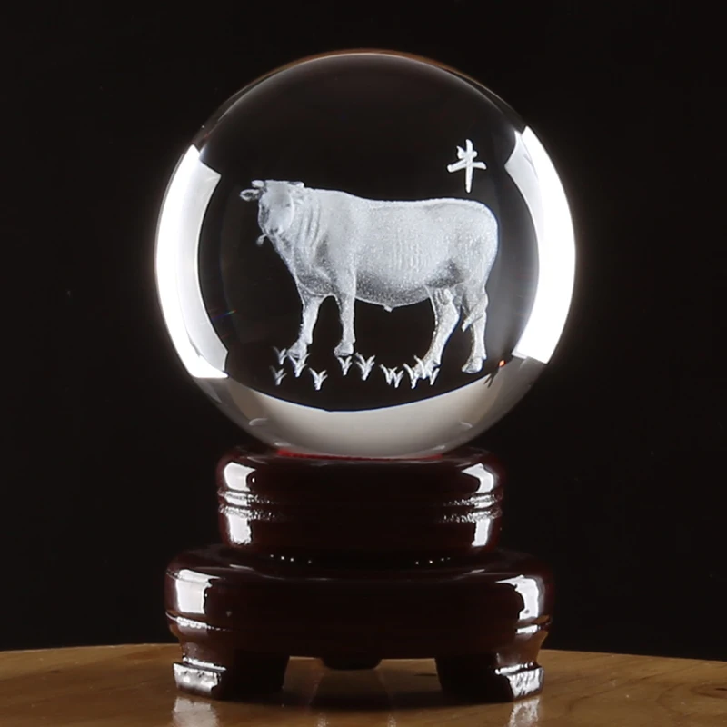 آسيا الهند المقدسة الروحية يبارك بوس أمامي ثلاثية الأبعاد كريستال التنين متعددة الأغراض فنغ شوي تعويذة نحت تمثال + قاعدة خشبية #1