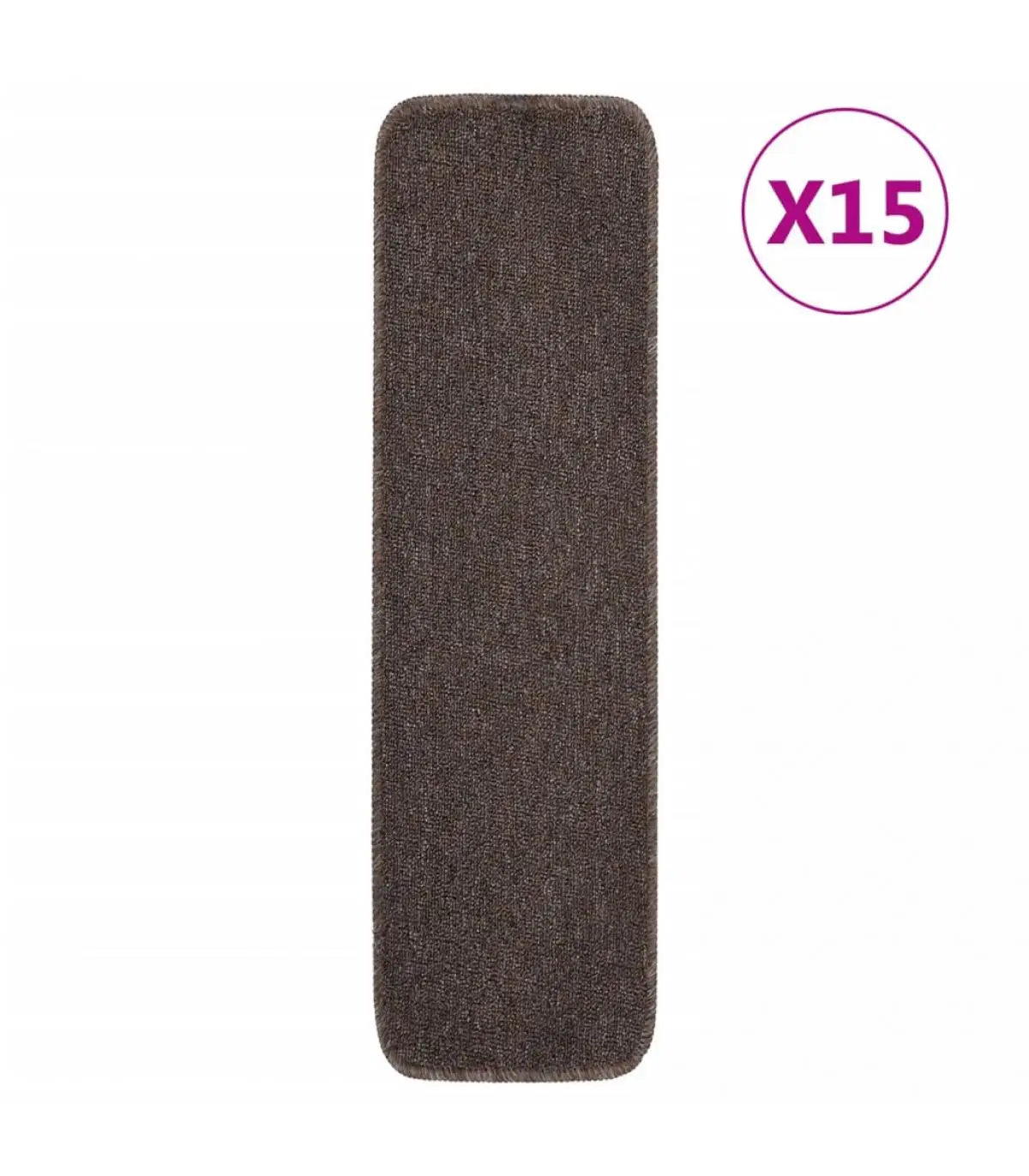 Stair mats 15 Pcts brown rectangular 75x20 cm