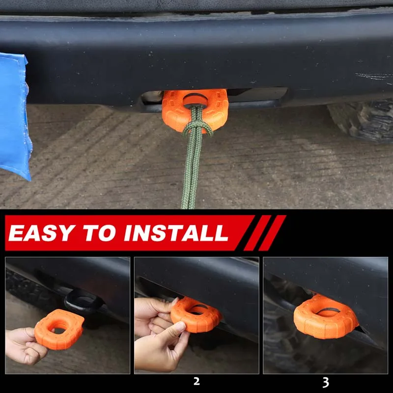 

For Hummer H2 2003-2009 TPE Car Front Tow Hook Rescue Vehicle Ring Protective Cover Exterior Accessories 2 Pcs