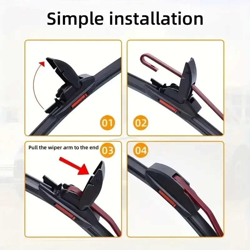 NEW Universal Car Wiper Mute Car Front Windshield Wiper Soft Double Rubber Strip Windscreen Wipers Soft Bracketless Frameless