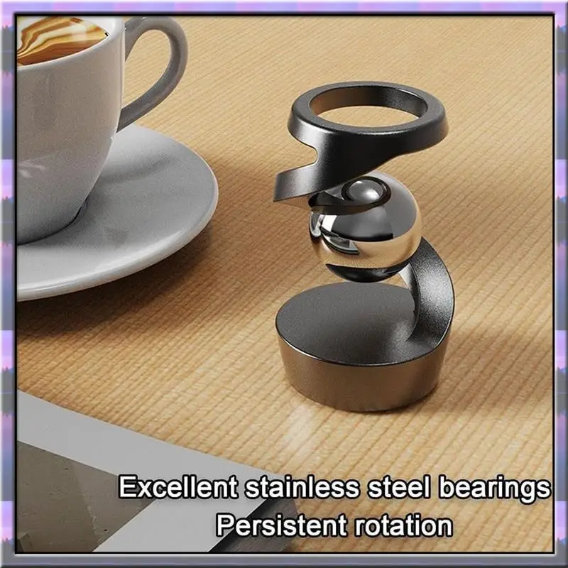 ไจโรสโคปตั้งโต๊ะแบบแขวน A49U, ของตกแต่งโต๊ะทำงานแบบต้านแรงโน้มถ่วง, แกะสลักไจโรสโคปหมุนได้จากอะลูมิเนียมสำหรับคลายเครียด