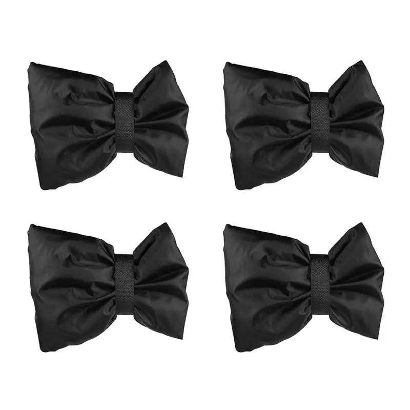 A20F-4 Pack Black Polyester Faucet Cover Indoor And Outdoor Insulation Faucet Cover Antifreeze Cover Outdoor In Winter.