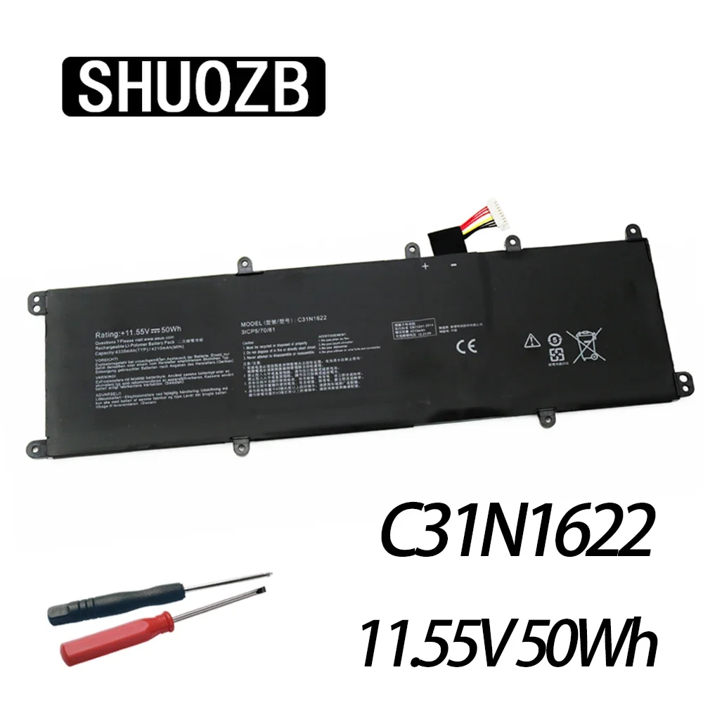 SHUOZB C31N1622 Laptop Battery for ASUS ZenBook UX3430UA UX430UA UX530UQ UX530UX UX430UN 0B200-02390000 31CP5/70/81 11.55V 50Wh