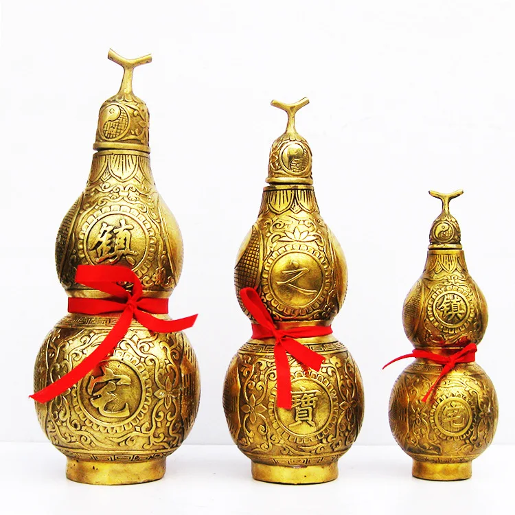 

Gourd Decoration Pure Copper Crafts Town House Treasures Copper Gourd Feng Shui Supplies Ornaments Christmas Figurines