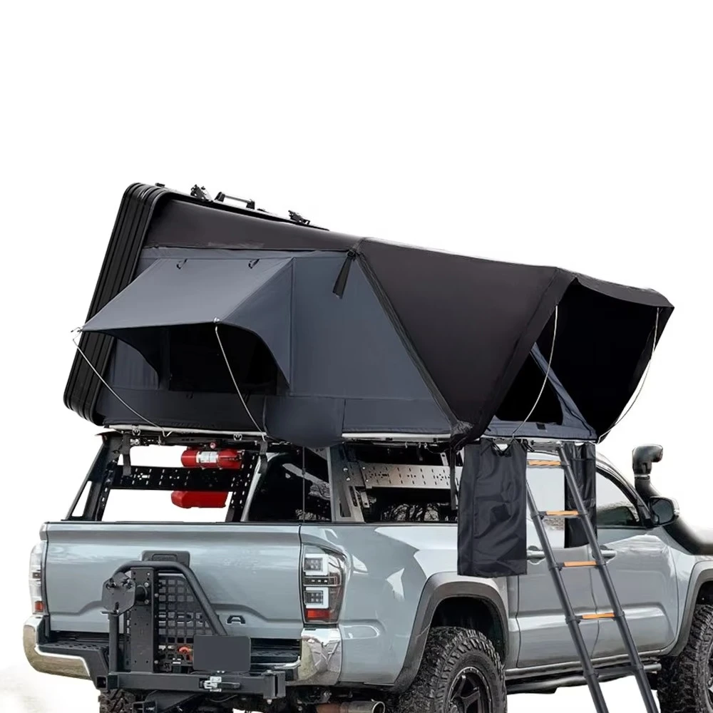 

4-Person Aluminum Flip Hard Shell Roof Tent Car Hard Shell Roof Tent RTT 4x4 Off-Road Camping