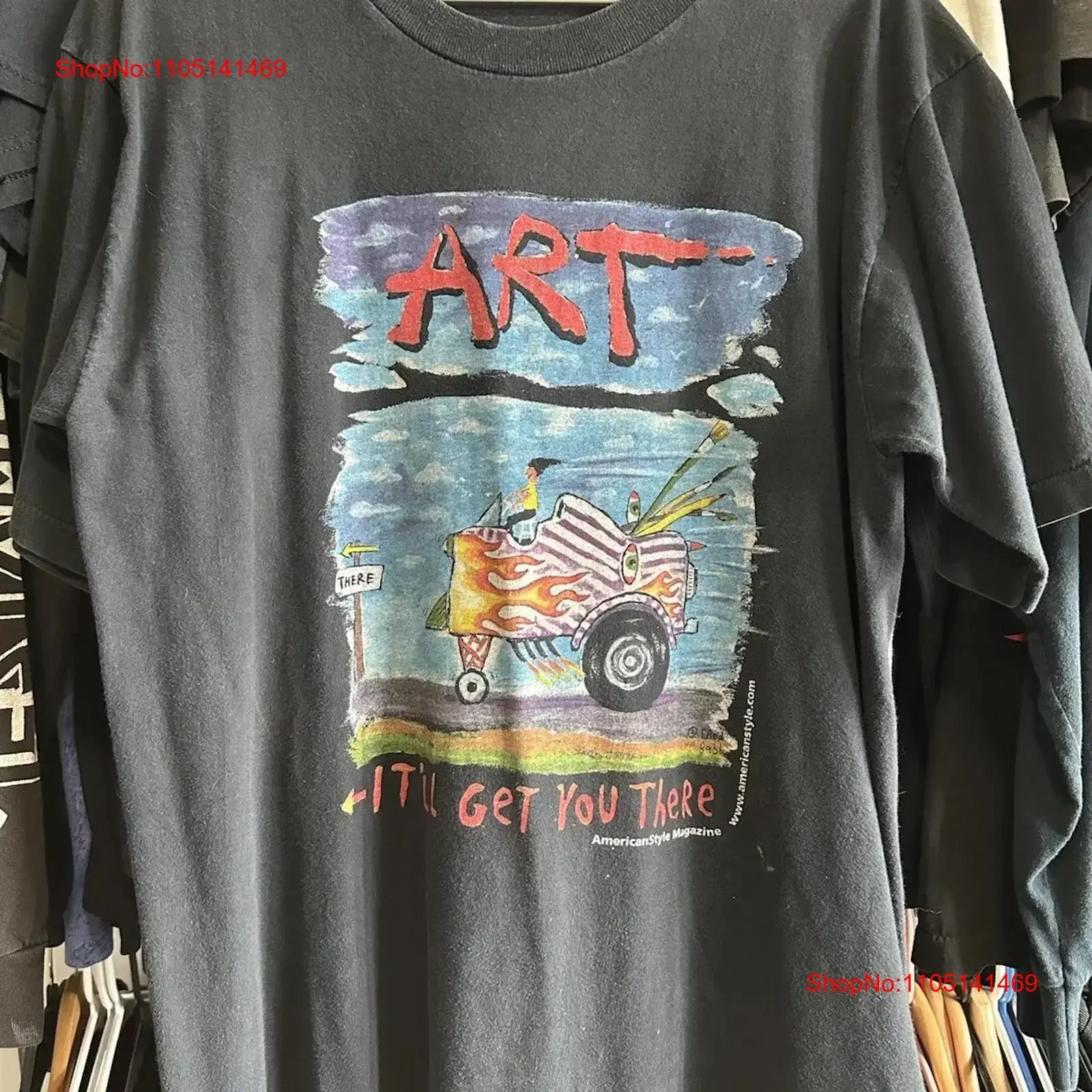 Fred Babb Art It ll Get You There American Style Magazine Large LG T SHIRT TEE vintage Washed Soft Casual Versatile Unisex