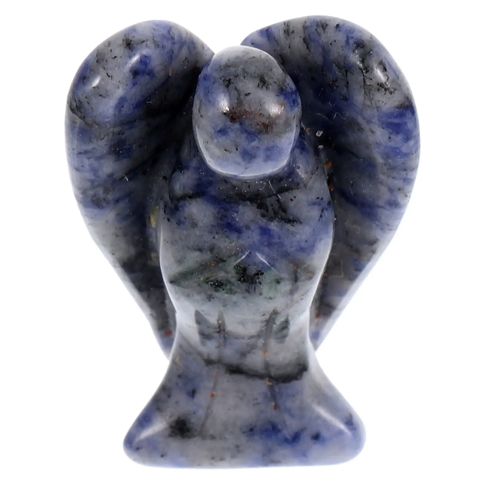 Crystal Angel Sculpture – Hand-Carved Polished Natural Stone Decor for Home, Office, Desktop, Nightstand, Balcony