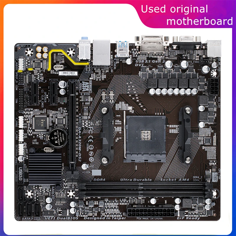 

Used LGA 1151 For Intel A320 GA-A320M-DS2 A320M-DS2 Computer USB3.0 SATA3 Motherboard DDR4 32G Desktop Mainboard