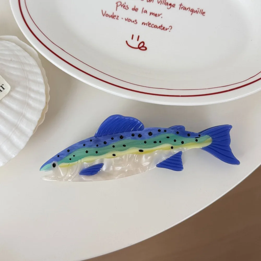 

Hairpin Ocean Fish Hair Claw Colorful Acetic Acid Marine Animals Hair Clip Korean Style Geometry Fish Grab Clip Hair Accessories
