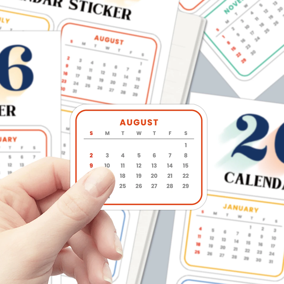 2 قطعة 2026 ملصقات التقويم ، لتخطيط مذكرات مجلة القصاصات الشهرية ، ملصقات الزخرفية لتنظيم المنزل والمكتب والمدرسة #2