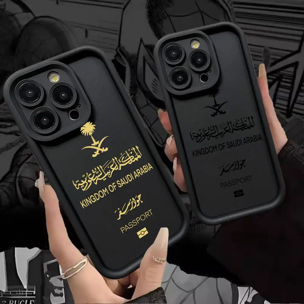 المملكة العربية السعودية جواز السفر جراب هاتف سيليكون جراب هاتف آيفون 17 الهواء 17 16 15 14 13 12 11 زائد برو ماكس غطاء ناعم للصدمات