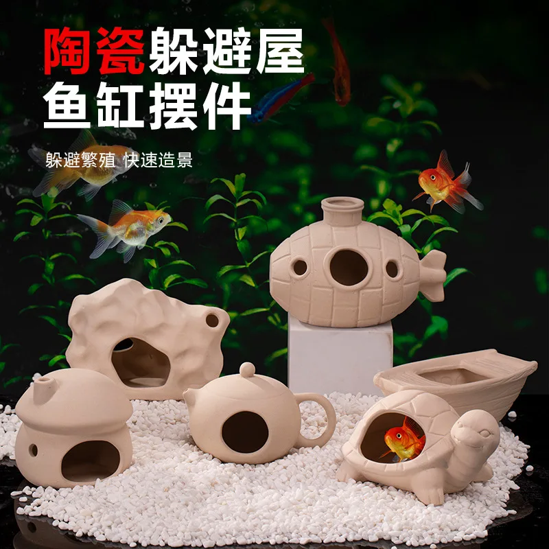 

Fish Tank Decoration Ceramic Tank Aquarium Decoration Fish and Shrimp Shelter Spawn and Breeding Tank Aquarium Accessories